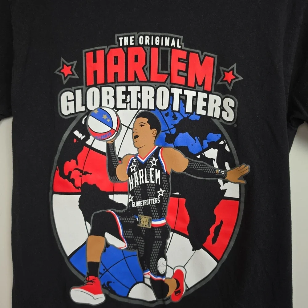 Champion Harlem Globetrotters T-shirt Men's S Black w/ Colorful Prints Crew Neck - Picture 3 of 9